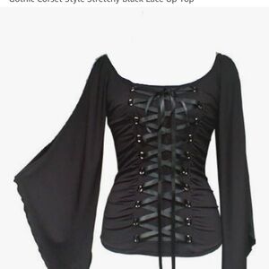 Black Lace-Up Gothic Corset Top